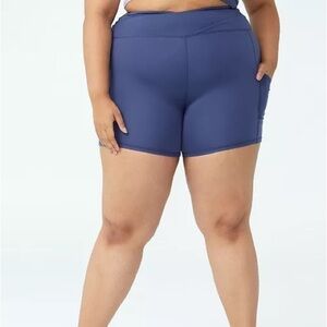 COTTON ON Trendy Plus Size Active Ultra Soft Pocket Bike Shorts size 18 blue new